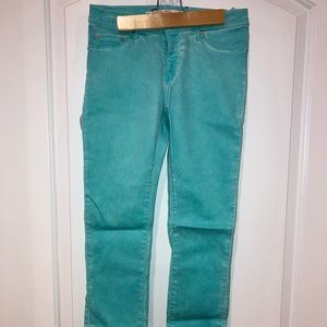 Zara woman 5-pocket skinny jeans, aqua, size 6